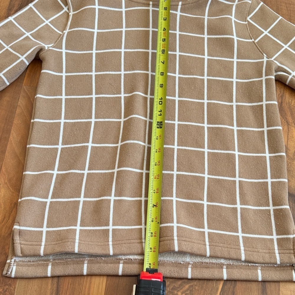 J. Crew Tan Turtleneck Sweater with White Grid - Picture 6 of 7